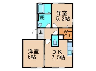 ハ－ト学研台Ｂ棟の物件間取画像